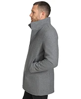 Calvin Klein Men's Urban Walker Coat with Detachable Faux Rabbit Fur at Interior Collar