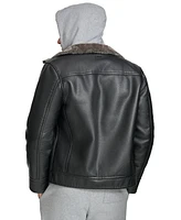 Calvin Klein Men's Pebble Faux Leather & Faux Fur Lined Jacket
