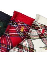 Polo Ralph Lauren Baby Girls Holiday Plaid Sock, 3-Pack