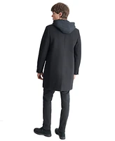 Dkny Men's Removable Hood Notch-Lapel Coat