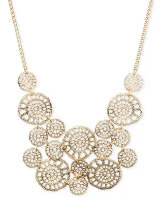 lonna & lilly Gold-Tone Textured Disc Drama Necklace