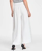 Vince Camuto Women's Smocked-Waist Wide-Leg Pull-On Pants