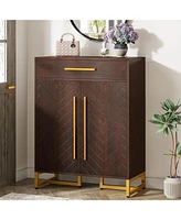 Tribesigns Shoe Cabinet with Doors, 20 Pairs Shoe Storage Cabinet with Drawer for Entryway, Modern Shoe Rack Organizer with Shelves for Hallways Bedro