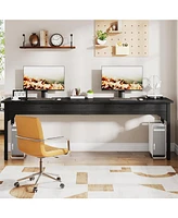 Tribesigns 78.7" Extra Long Computer Desk, Double Desk with 2 Drawers, Two Person Desk Large Executive Office Desk, Writing Table Study Desk for Home