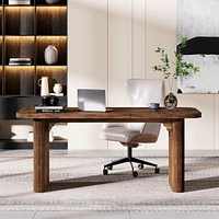 Tribesigns Modern Executive Office Desk, 62-Inch Large Wood Computer Desk, Aesthetic Workstations with Double Pedestal, Writing Table Work Desk for Ho