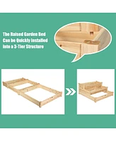3 Tier Elevated Wooden Vegetable Garden Bed