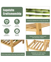 Sugift 9-Tier Bamboo Plant Stand for Living Room Balcony Garden