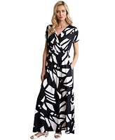 Hotsquash London Women's Faux-Wrap Jersey Maxi Dress