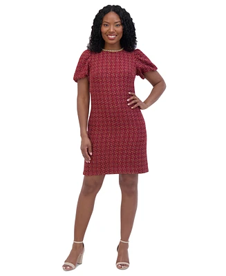 Jessica Howard Petite Tweed Embellished Shift Dress