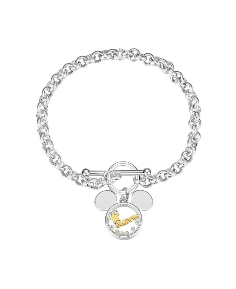 Disney Cubic Zirconia Mickey Mouse "Dream" Shaker Bracelet