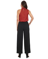 Muse Women's Darted-Waist Tuxedo Straight-Leg Pants