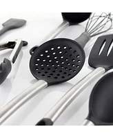 Megachef Gray Silicone and Stainless Steel Cooking Utensils, Set of 14