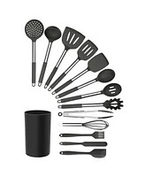 Megachef Gray Silicone and Stainless Steel Cooking Utensils, Set of 14