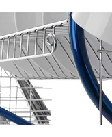 MegaChef 16 Inch Two Shelf Iron Wire Dish Rack in Blue