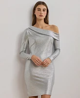 Lauren Ralph Women's Metallic Off-the-Shoulder Cocktail Dress