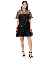 Vince Camuto Petite Embellished Organza Dress