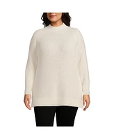 Lands' End Plus Drifter Shaker Easy Fit Mock Neck Sweater