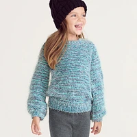 Lands' End Big Girls Plus Chenille Blouson Sleeve Sweater