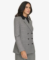 Calvin Klein Petite Houndstooth Double-Breasted Blazer