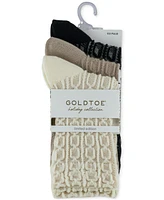 Gold Toe Women's 3-Pk. Reverse Plaiting Midi Socks