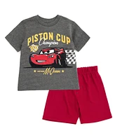 Disney Boys Lion King Cars T-Shirt and Mesh Shorts Outfit Set to (18 Months