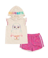 Harry Potter Girls Hedwig Owl Tank Top Dolphin and French Terry Shorts to