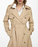 Mango Women's Double-Breasted Cotton Trench Coat