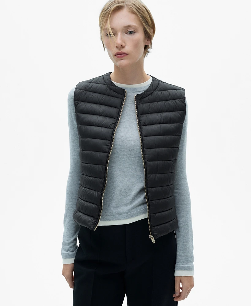 Mango Women's Quilted Vest Jacket