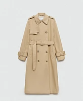 Mango Women's Double-Breasted Cotton Trench Coat