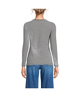 Lands' End Women's Petite Lightweight Jersey Skimming Long Sleeve Crew Neck T-shirt