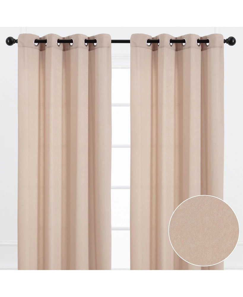 Chanasya Premium Beige Silky Velvet Textured Sheer Curtains - Lightweight Curtain for Living Room Bedroom Windows