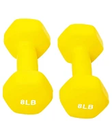 BalanceFrom Fitness 5, 8, and 12 Pound Neoprene Coated Dumbbell Set with Stand