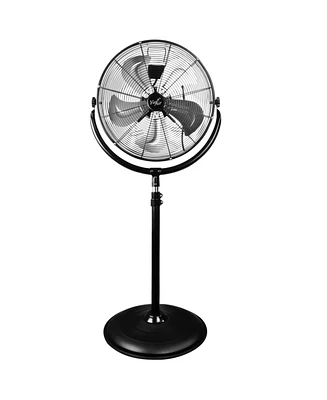 Vie Air 20 Inch Industrial 3 Speed Heavy Duty Powerful and Quiet Metal High Velocity 360 Degree Tilting Pedestal Drum Fan