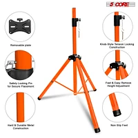 5 Core Speaker Stand Tripod Tall Adjustable 72 Inch Dj Studio Monitor Stands Pole Mount - Orange