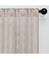 Chanasya Premium 2-Panel Diamond Textured Semi Sheer Curtain Panels - 3-in-1 Back Tab, Rod Pocket