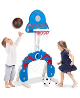 Best Choice Products 3-in-1 Toddler Basketball Hoop Sports Activity Center Grow With Me Play Set