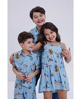 Starwars Boys Star Wars Chewbacca Darth Vader R2-D2 Stormtrooper Tie Fighter X-Wing Matching Family Hawaiian Button Down Shirt Adult