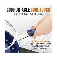 NutriChef 10'' Medium Fry Pan with Lid - Non-stick Pan with Silicone Handle, Ceramic Coating Inside