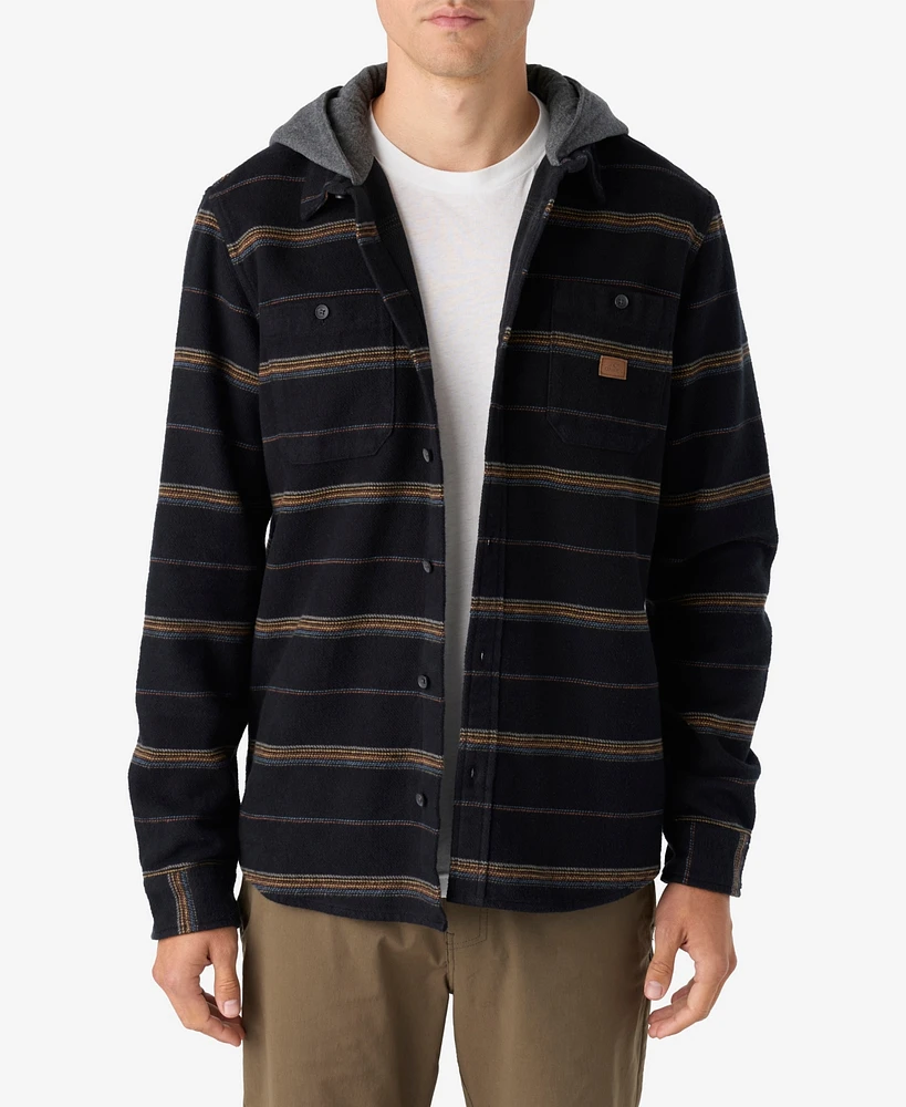 O'Neill Landmarked Stripe Hooded Flann Button Shirt