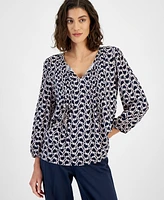 Tommy Hilfiger Women's Heartlock Pintuck Long-Sleeve Blouse