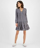 Tommy Hilfiger Women's Heartlock Pintuck Tiered Dress