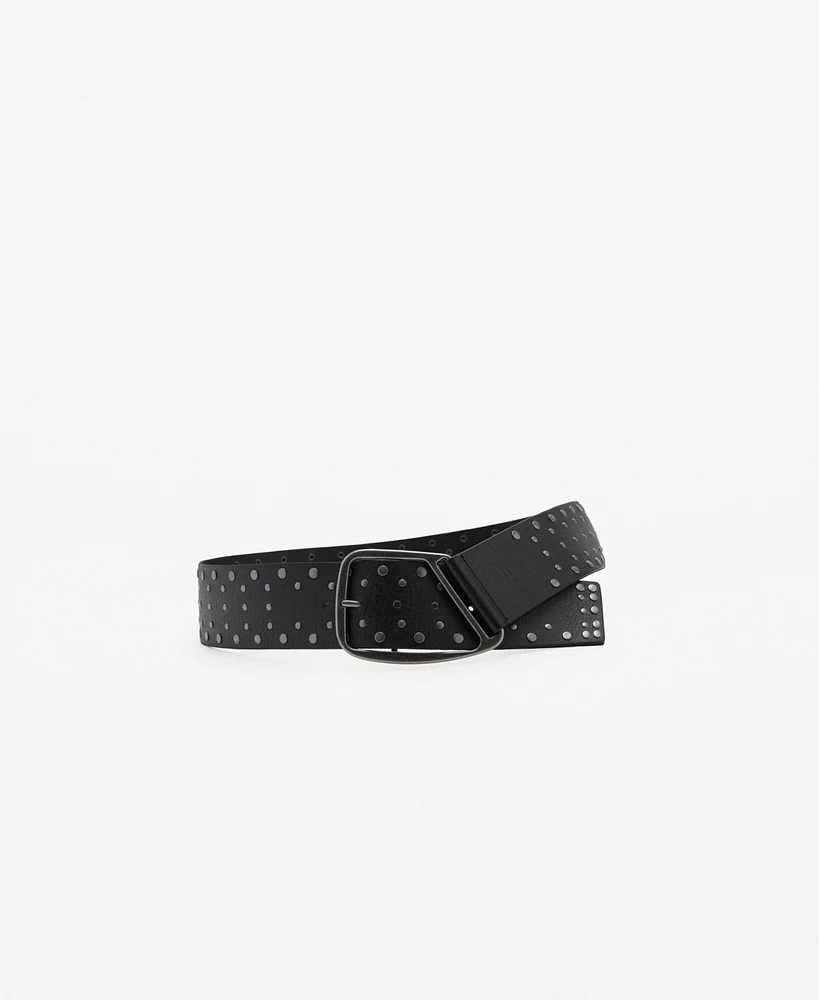 Mango Women's Stud Leather Belt