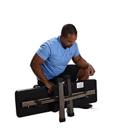 HolaHatha 600 Pound Capacity Foam Padded Flat Barbell Bench w/Steel Frame, Black