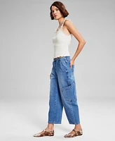 And Now This Women's High-Rise Barrel-Leg Jeans, Created for Macy's