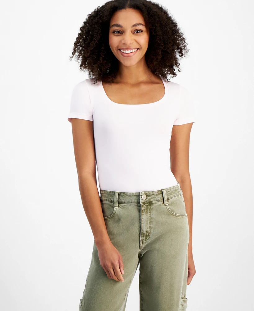 And Now This Women's Short-Sleeve Seamless Scoop-Neck Bodysuit, Created for Macy's