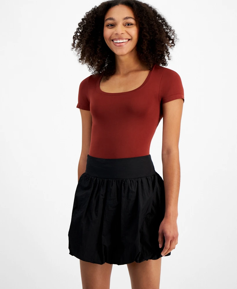 And Now This Women's Short-Sleeve Seamless Scoop-Neck Bodysuit, Created for Macy's