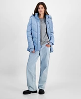 Michael Kors Women's Faux-Fur-Trim Hooded Puffer Coat, Created for Macy's