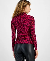 Bar Iii Women's Printed Twist-Neck Blouse, Created for Macy's