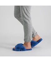 Jessica Simpson Women's Extra Soft High Plush Cross Band Slide Slippers