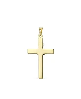 Bling Jewelry Delicate Two Tone Christian Religious Jesus Inri Crucifix Cross Necklace Pendant for Women White & 14K Yellow Gold Cross No Chain